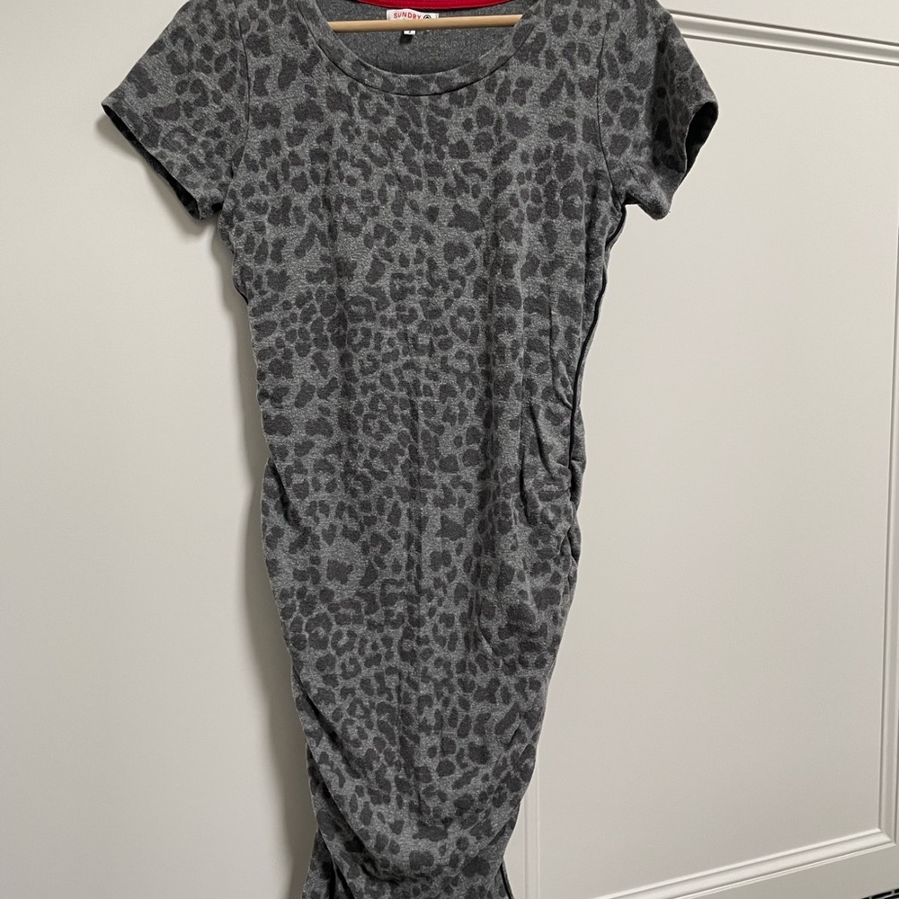 Sundry short, ruched dress with black side piping